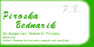 piroska bednarik business card